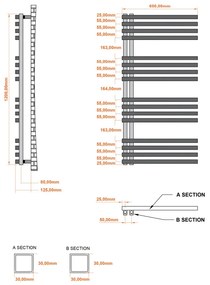 Eastbrook Reinbach handdoekradiator 60x120cm 802W grijs mat