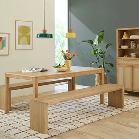 Rechthoekige eiken tafel, rechte randen, Nusso