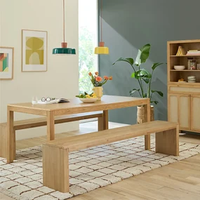 Rechthoekige eiken tafel, rechte randen, Nusso