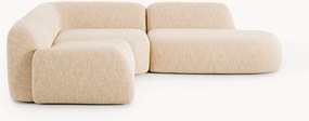 Modulaire bouclé hoekbank Wolke (4-zits) met chaise longue