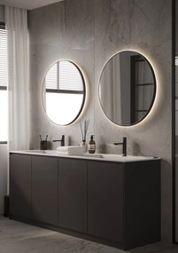 Martens Design Toronto spiegel met LED verlichting, spiegelverwarming en sensor 100cm mat zwart