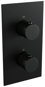 Brauer Stripe inbouw regendouche met 25cm hoofddouche, met plafondarm, glijstang en 3 standen handdouche set 24 zwart mat