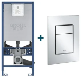 GROHE Rapid SLX inbouwreservoir met frame inclusief GROHE Skate cosmopolitan bedieningsplaat Chroom sw107663/sw336186