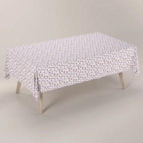 Dekoria Rechthoekig tafelkleed, wit-roze, 130 x 130 cm