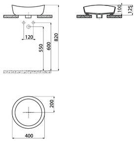 Sanigoods Sea opbouw waskom 40x40cm glans wit