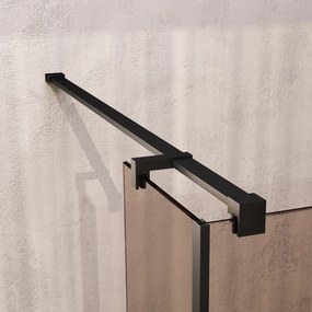 Brauer Oblivion inloopdouche bronsglas 120cm met 30cm zijwand zwart mat