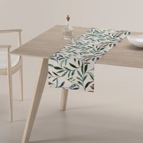Dekoria Rechthoekige tafelloper, wit-groente, 40 x 130 cm