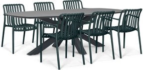 Tuinset 6 personen 240 cm Kunststof Grijs Domani Furniture Alba/Voyage