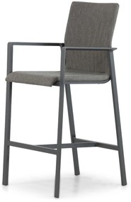 Barstoel Aluminium/textileen Grijs-antraciet Lifestyle Garden Furniture Rome