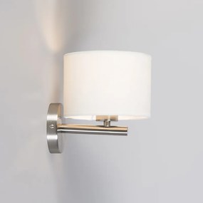 Stoffen Moderne wandlamp staal met witte kap - VT Modern E27 rond Binnenverlichting Lamp