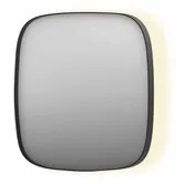 INK SP30 spiegel - 40x4x40cm contour in stalen kader incl indir LED - verwarming - color changing - dimbaar en schakelaar - geborsteld metal black 8409705