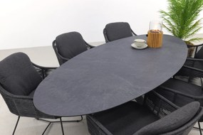 Belmond antraciet/Privada 240x107 - Ovale tuinset - 7-delig