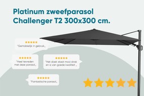 Platinum Challenger Zweefparasol T2 3x3 m - Olijf met voet en hoes