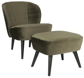 Woood Sara Fluwelen Fauteuil Groen