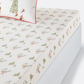 Hoeslaken in perkalkatoen, omslag 30 cm, St Moritz