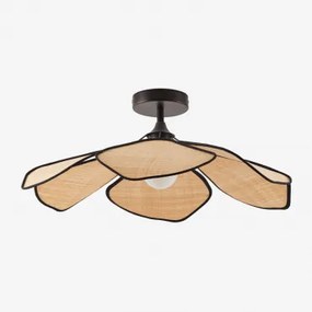 Benavid Plafondlamp Ø75 Cm & Raffia Natuurlijk - Zwart - Sklum