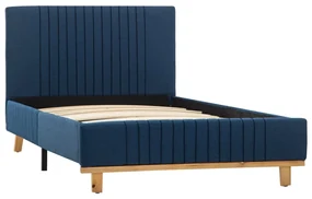 vidaXL Bedframe stof blauw 90x200 cm