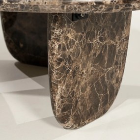 Lage Salontafel Bruin Marmer - 100 X 85cm.