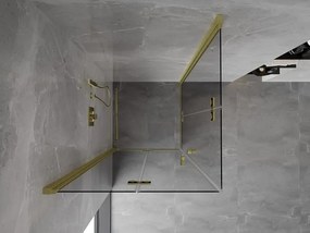 Mexen Mist-F Duo opvouwbare douchecabine 90 x 90 cm, transparant, goud geborsteld - 8A6-090L-090P-55-00