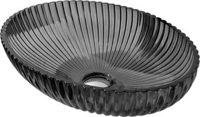 Mexen Zira glazen opbouw waskom 53 x 35 cm, zwart - 24175370