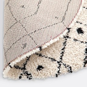 Rond vloerkleed in berber stijl, Afaw