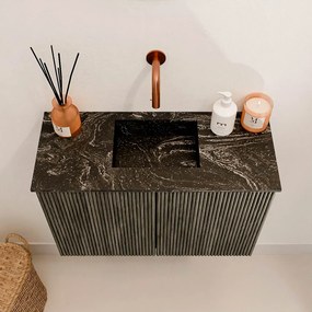 Mondiaz Joya DLux 60cm toiletmeubel shadow met wastafel faye midden zonder kraangat lava