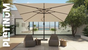 Zweefparasol  4x3m  T1 (excl voet) Taupe-naturel-bruin Platinum Challenger