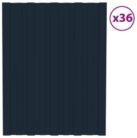 vidaXL Dakpanelen 36 st 60x45 cm gegalvaniseerd staal antracietkleurig