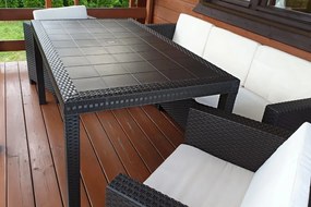 Bruine meubelen van kunststof rotan met eettafel Colorado Apetito 5 Bica