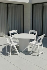 Pak 4 opvouwbare Gala stoelen met kussen met houteffect