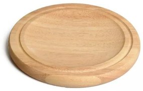 Snijplank, rubberhout,Ø 24,5 cm