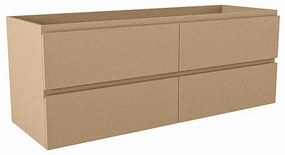 Mondiaz HAY wastafelonderkast - 130x45x50cm - 4 lades - uitsparing midden - softclose - Oro M45151Oro