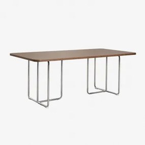 Rechthoekige Eettafel In Mdf En Roestvrij Staal Tento Walnootfineer & 200 X 100 Cm - Sklum