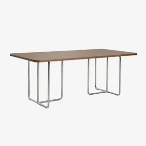 Rechthoekige Eettafel In Mdf En Roestvrij Staal Tento Walnootfineer & 200 X 100 Cm - Sklum