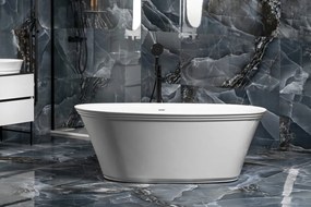 Polysan Florina vrijstaand bad wit mineraalmarmer 170x80cm