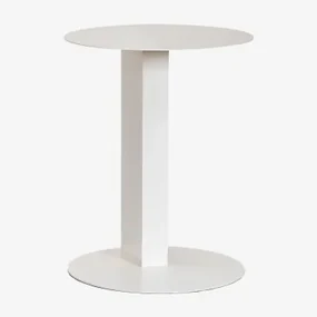 Ronde Stalen Bijzettafel (ø40 Cm) Wallace Gardenia Wit - Sklum