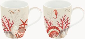 Porseleinen bekers Coral Reef, 2-delig