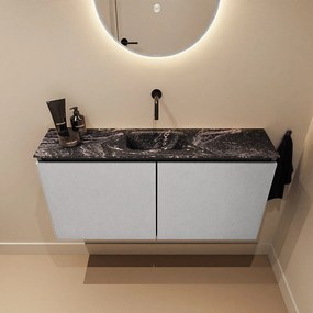 Mondiaz Ture DLux toiletmeubel 100cm plata met wastafel lava midden zonder kraangat