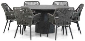 Tuinset Ronde Tuintafel 6 personen 140 cm Rope Grijs  Lifestyle Garden Furniture Advance/Graniet