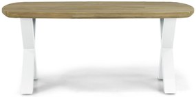 Dining Tuintafel rechthoekig 180 x 115 cm Aluminium/Teak Wit Falcon/Cardiff