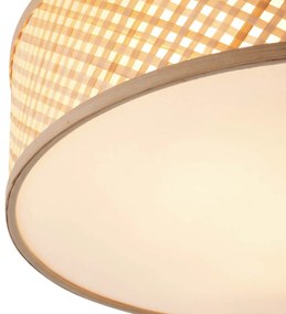 Oosterse plafondlamp bamboe naturel 40cm - TremmoOosters E27 Scandinavisch Bohemian rond Binnenverlichting Lamp