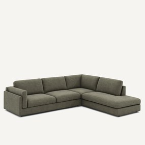 Katoenen en linnen hoekbank met longchair, César