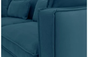 Goossens Bank Suite blauw, stof, 3-zits, elegant chic met ligelement links