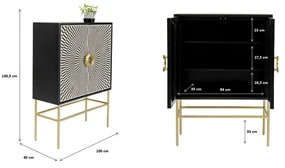 Kare Design Electro Design Wandkast Zwart-wit - 100x40x140cm.