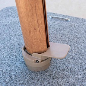 4 Seasons Hacienda zweefparasol 300x400 cm frame woodlook - doek sand