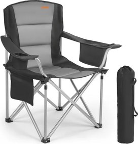 VEVOR Campingstoelen (Extra Groot) Klapstoel met een draagvermogen van 204 kg, Visstoel met gewatteerde rugleuning en armleuningen, Klapstoel met bekerhouder, zijvak en koeltas, voor buitenactiviteiten