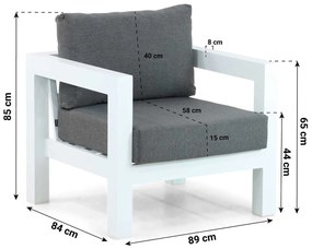 Tuinstoel Aluminium Wit Lifestyle Garden Furniture Luca