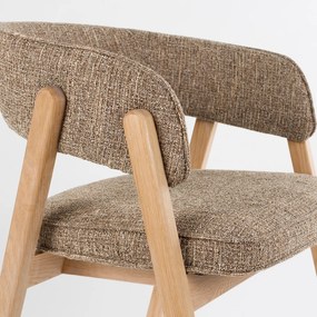 Zuiver Bright Eiken Eetkamerstoel Met Armleuningen Bruin