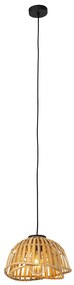 Oosterse hanglamp zwart met naturel bamboe 30 cm - Pua