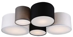 Stoffen Design plafonnière multicolor 5-lichts - Sectos Design E27 rond Binnenverlichting Lamp